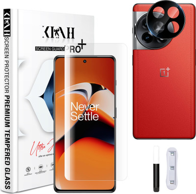 KLAH Back Camera Lens Glass Protector for OnePlus 11R 5G, with 3D Curved Full Screen Coverage Tempered Glass(Pack of: 2)