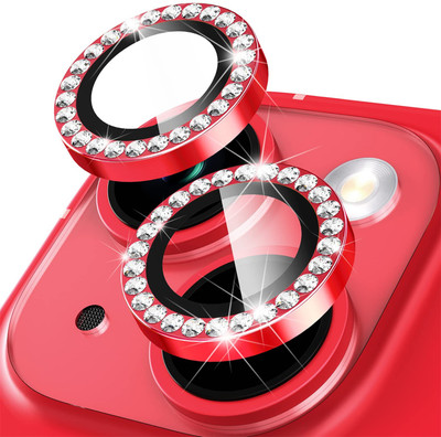 EJZATI Back Camera Lens Ring Guard Protector for iPHONE 15/15 PLUS, RED DIAMOND RING GUARD(Pack of: 1)