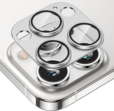 Beanny Camera Lens Protector for iPhone 16 Pro Max Anti Fingerprint Edge to Edge Silver Metal Joint Ring, IPHONE 16 PRO EDGE TO EDGE METAL RING(Pack of 1)