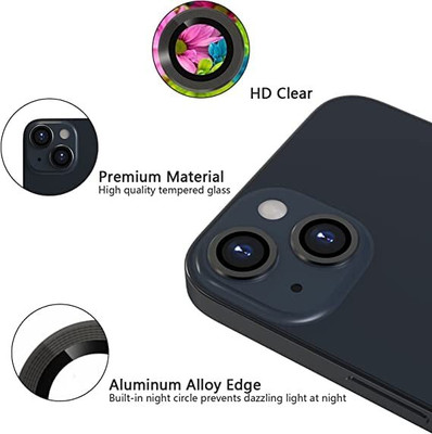 Pratibha Back Camera Lens Glass Protector, Camera Lens Ring Guard Protector for iPhone 13(Pack of: 2)