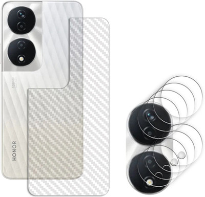 ARBAN Back Camera Lens Glass Protector for Honor X7b 5G (CAMERA LENS PROTECTOR WITH 1 BACK CARBON FIBER SKIN)(Pack of: 4)