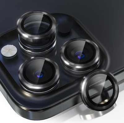 EJZATI Back Camera Lens Ring Guard Protector for iPHONE 15 PRO/15 PRO MAX, BLACK RING GUARD(Pack of: 1)