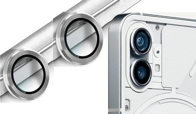 CHICCASA Back Camera Lens Glass Protector, Camera Lens Ring Guard Protector for Nothing Nothing 2 Silver Metal Camera Ring(Pack of: 2)
