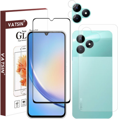 Vatsin Front & Back Camera Lens Glass Protector for Realme C53, Front and Back Tempered Glass Combo for Realme C53(Pack of: 3)