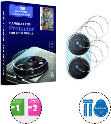 SOMTONE Back Camera Lens Glass Protector for OnePlus 9R 5G (FREE 1 MOBILE EMBOSSED SKIN) CAMERA LENS PROTECTOR(Pack of: 3)