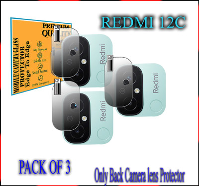 HIDEOUS Back Camera Lens Glass Protector for Redmi 12C(Pack of: 3)