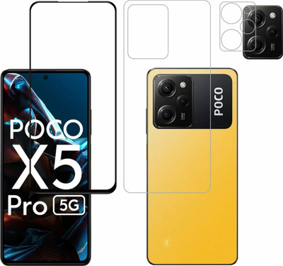 Vatsin Front & Back Camera Lens Glass Protector for Poco X5 Pro 5G, Front and Back Tempered Glass Combo for Poco X5 Pro 5G(Pack of: 3)