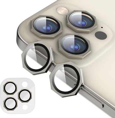 LN KART Back Camera Lens Ring Guard Protector for iPhone 16 Pro Max/iPhone 16 Pro [Octagon] Camera Lens Protector -Tempered Glass(Pack of: 2)