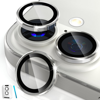 Besmon Back Camera Lens Ring Guard Protector for iPhone 16 / iPhone 16 Plus Back Camera Lens Ring Guard Protector Silver(Pack of: 1)