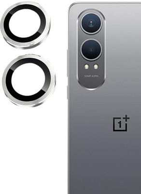 Evett Back Camera Lens Ring Guard Protector for OnePlus Nord Ce4 Lite (5G) Silver Alluminium Glass Ring(Pack of: 2)