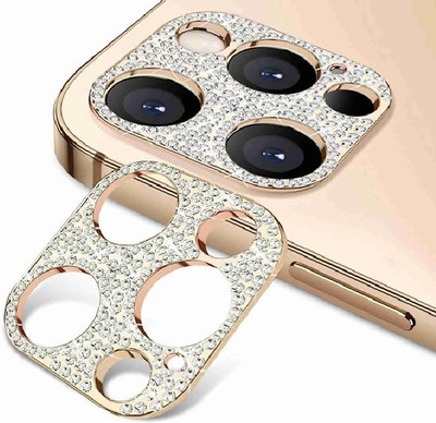 ELEF Back Camera Lens Glass Protector for iPhone 12 Pro Max Full Metal Diamond Luxury Camera Lens Protector(Pack of: 1)