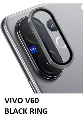MOBCART Back Camera Lens Ring Guard Protector, Camera Lens Glass Protector for Vivo V60 5G -9H Tempered Glass, HD Clarity, Scratch-Resistant, Black Camera Ring(Pack of: 1)