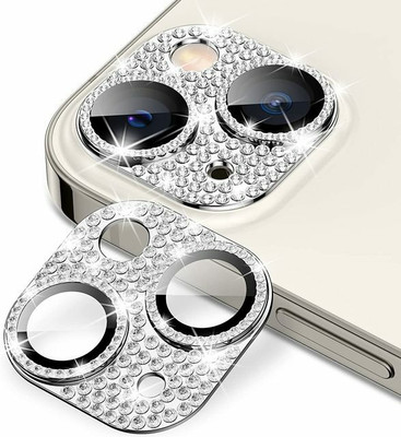 VOSKI Back Camera Lens Glass Protector for iPhone 14 Plus Full Metal Diamond Luxury Camera Lens Protector(Pack of: 1)