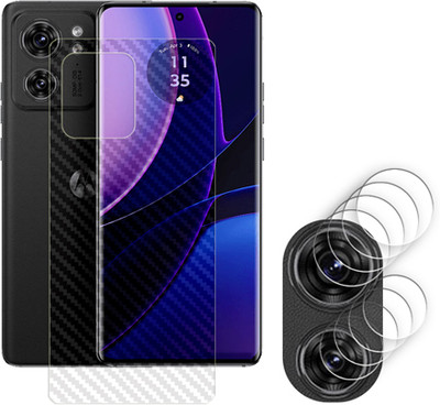 ARBAN Back Camera Lens Glass Protector for Motorola Edge (2023) 5G (CAMERA LENS PROTECTOR WITH 1 BACK CARBON FIBER SKIN)(Pack of: 4)