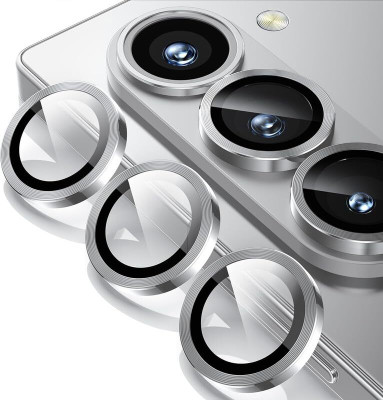 Mobilive Back Camera Lens Ring Guard Protector for Samsung Galaxy Z Fold 7 Metal Camera Ring with Glass Protection Silver(Pack of: 3)