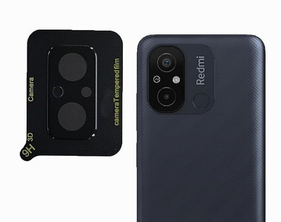 YAFILO Back Camera Lens Glass Protector for Redmi 12C Anti-Scratch Glass [Easy Installation] Black(Pack of: 1)