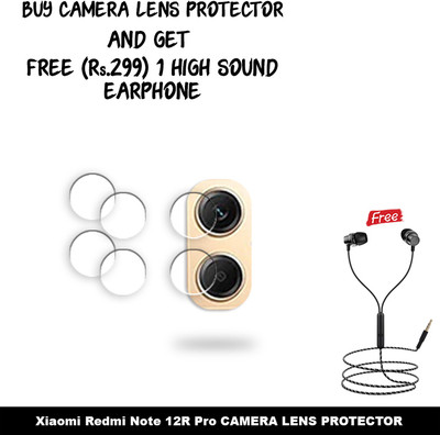 ARBAN Back Camera Lens Glass Protector for ELCP3-Redmi Note 12R Pro CAMERA LENS GUARD WITH 1 HIGH SOUND EARPHONE FREE(Pack of: 3)