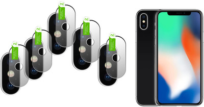 HIDEOUS Back Camera Lens Glass Protector for iphone x(Pack of: 5)