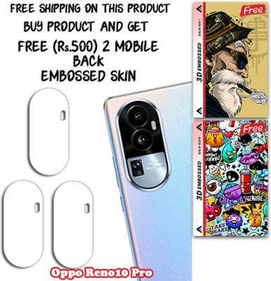 ARBAN Camera Lens Protector for Oppo Reno10 Pro WITH FREE 500 RUPEES 2 3D EMBOSSED SKIN FOR MOBILE BACK CS001(Pack of 3)