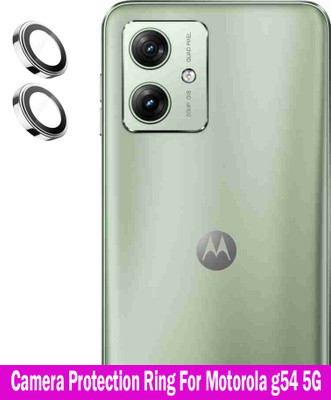ZYXO Back Camera Lens Glass Protector for Motorola g54 5G [Silver Metal Alloy Camera Ring with 9H Glass] Set of 1(Pack of: 2)