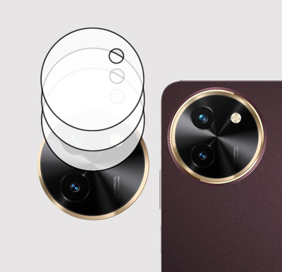EJZATI Back Camera Lens Glass Protector for Vivo T3x 5G, BACK CAMERA LENS PROTECTOR(Pack of: 3)