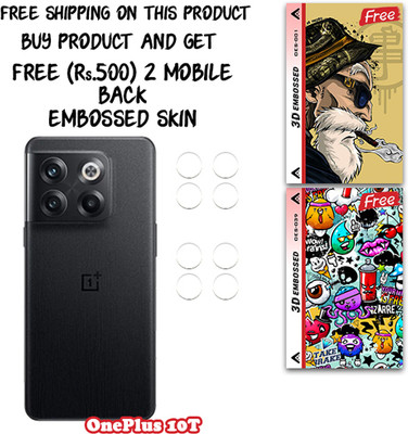 ARBAN Camera Lens Protector for OnePlus 10T WITH FREE 500 RUPEES 2 3D EMBOSSED SKIN FOR MOBILE BACK CS001(Pack of 3)