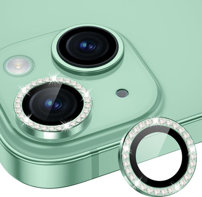 Mobilive Back Camera Lens Glass Protector for Mobilive Apple iPhone 15 Diamond Stone Sparkling Ring Protector(Pack of: 2)
