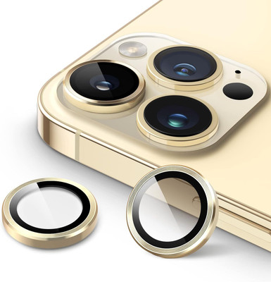 Casesily Camera Lens Protector for Apple iPhone 14 Pro Metal Camera Ring with Glass Protection(Pack of 3)