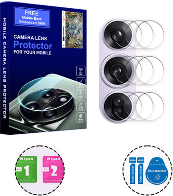 SOMTONE Back Camera Lens Glass Protector for Oppo Reno12 Pro 5G (FREE 1 MOBILE EMBOSSED SKIN) CAMERA LENS PROTECTOR(Pack of: 3)