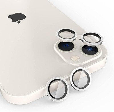 camprotector Back Camera Lens Ring Guard Protector for iphone 13 Silver Camera Ring(Pack of: 2)