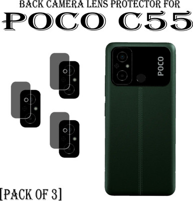 EJZATI Back Camera Lens Glass Protector for POCO C55(Pack of: 3)