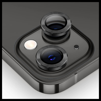 XAZE Back Camera Lens Ring Guard Protector for iPhone 13 Mini Aluminum Alloy Full Fit Lens Ring Cover (Black)(Pack of: 1)