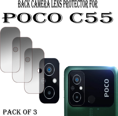 EJZATI Back Camera Lens Glass Protector for POCO C55(Pack of: 3)