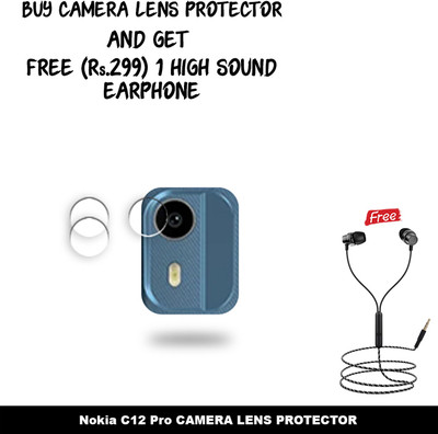 ARBAN Back Camera Lens Glass Protector for Nokia C12 Pro CAMERA LENS GUARD WITH 1 HIGH SOUND EARPHONE FREE(Pack of: 3)