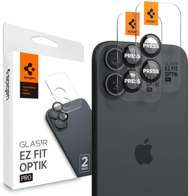 Spigen Back Camera Lens Glass Protector for iPhone 16 | iPhone 16 Plus (Black)(Pack of: 2)