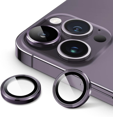 Casesily Camera Lens Protector for Apple iPhone 14 Pro Metal Camera Ring with Glass Protection(Pack of 3)