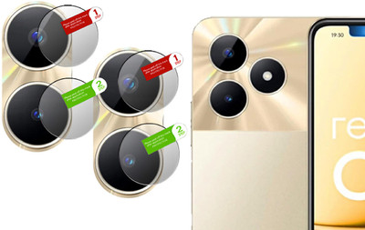 DAFFIN Back Camera Lens Glass Protector for realme C53(Pack of: 2)