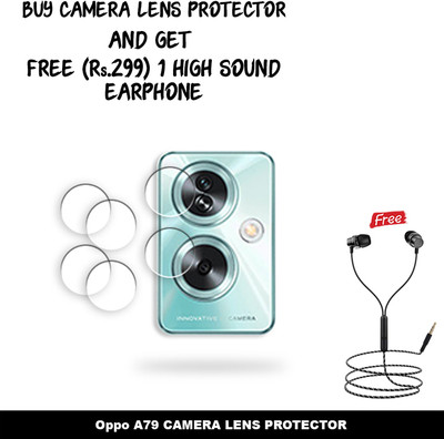 SOMTONE Back Camera Lens Glass Protector for ECLP3-Oppo A79 CAMERA LENS GUARD WITH 1 HIGH SOUND EARPHONE FREE(Pack of: 3)