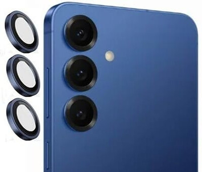 BOGATO™ Back Camera Lens Glass Protector for Samsung Galaxy S25 FE (Blue)(Pack of: 3)