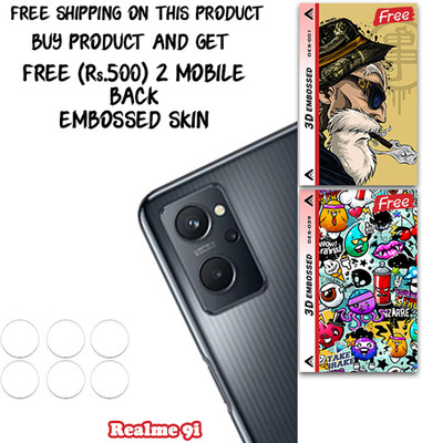 ARBAN Camera Lens Protector for Realme 9i WITH FREE 500 RUPEES 2 3D EMBOSSED SKIN FOR MOBILE BACK CS001(Pack of 3)