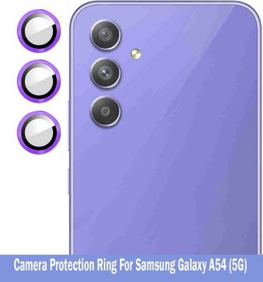DC DEAL CLUES Back Camera Lens Ring Guard Protector for Samsung Galaxy A54 5G [purple Metal Alloy Camera Ring with 9H Glass] Set of 1(Pack of: 3)