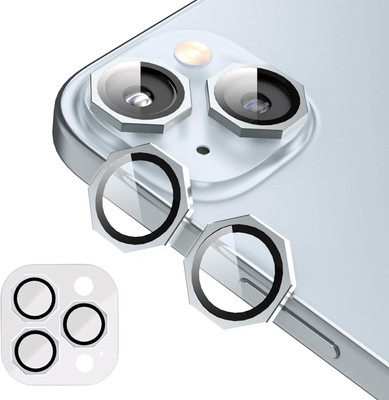 Mobilive Back Camera Lens Ring Guard Protector for Apple iPhone 15 Plus Octagon Ring Blue(Pack of: 2)
