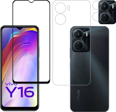 Vatsin Front & Back Camera Lens Glass Protector for ViVO Y16 5G, Front and Back Tempered Glass Combo for ViVO Y16 5G(Pack of: 3)