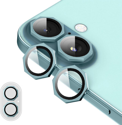 Mobilive Back Camera Lens Ring Guard Protector for Apple iPhone16 Octagon Ring Green(Pack of: 2)