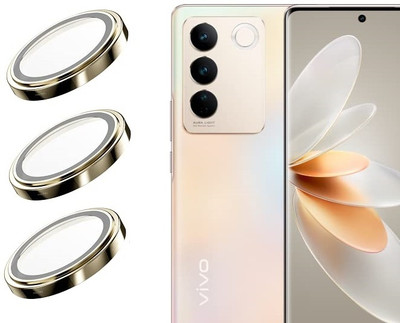 ITIANS Back Camera Lens Ring Guard Protector for Vivo V27 Camera Lens Protector 9H Hardness, Full Coverage Camera Metal Ring(Pack of: 3)