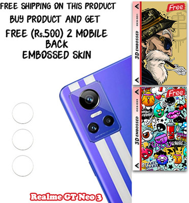 ARBAN Camera Lens Protector for Realme GT Neo 3 WITH FREE 500 RUPEES 2 3D EMBOSSED SKIN FOR MOBILE BACK CS001(Pack of 3)