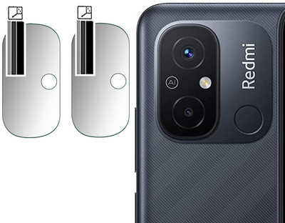 DOUMOF Back Camera Lens Glass Protector for Redmi 12C.(Pack of: 2)