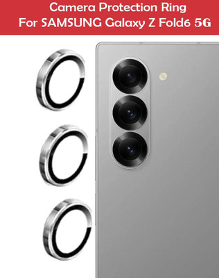 DC DEAL CLUES Back Camera Lens Ring Guard Protector for SAMSUNG Galaxy Z Fold6 5G [Silver Metal Alloy Camera Ring with Glass] Set of 1(Pack of: 3)