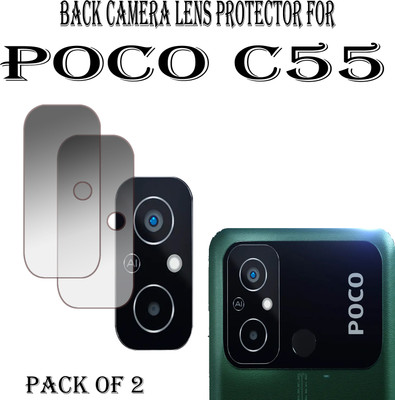 EJZATI Back Camera Lens Glass Protector for POCO C55(Pack of: 2)