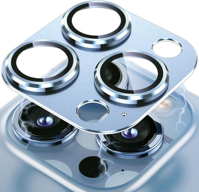 Casesily Back Camera Lens Glass Protector for iPhone 13 Pro Max Fully Metal Edge to Edge Coverage(Pack of: 3)